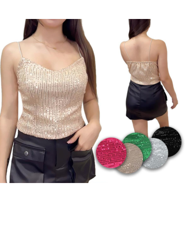 Polera de Dama con Lentejuelas Colores Surtidos x 15 Unds Talla: S / M - L / XL
