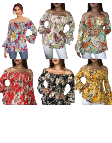 Polera de Dama Elasticada x 4 Unds Talla: Estándar