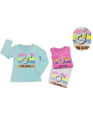 Polera Niña Manga Larga x 15 Unds. Tallas:  2- 4 - 6 - 8 - 10 - 12