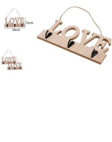 Porta Llaves de Madera de x 6 Unds. Medida: 12 x 24 cm aprox.