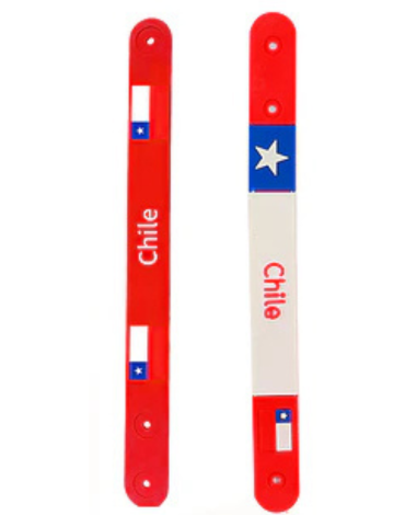 Pulsera Bandera Chile x 24 Unds. Medidas: 2*21 cm aprox
