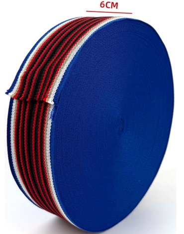 Rollo de Cinta Faja Tricolor x 1 Und. Medida: 6 cm x 50 mt aprox.