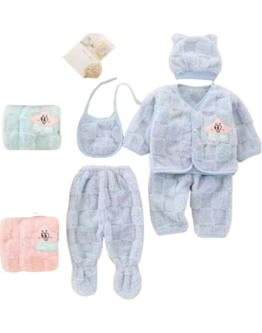 15 Set Conjuntos Plush de Bebes Colores Surtidos (1 Set Trae 5 PCS) Talla: 60 cm aprox.