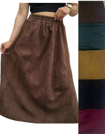 Falda Larga Cotelle con Chiporro Colores Surtidos x 6 Unds. Talla : Estandar