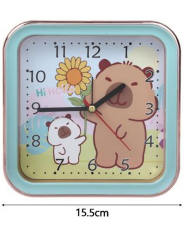 Reloj Infantil Capibara x 4 Unds.Medida: 15.5 cm aprox.