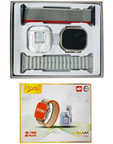 Reloj Smartwatch con Audífono Inalámbrico con Dos Correa x 4 Und.