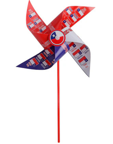 Remolino Bandera de Chile x 24 Unds. Medida: 27 x 42 cm aprox.