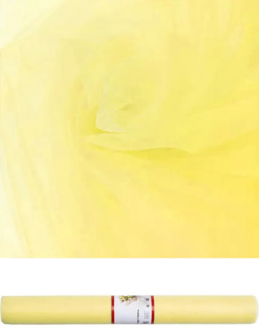 Rollo de Tul Estilo Americano Amarillo x 4 Unds. Medida: 48 cm x 10 M aprox.