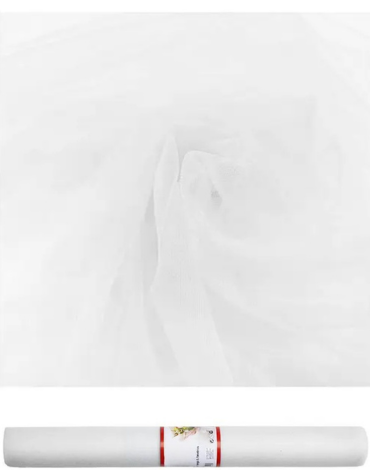 Rollo de Tul Estilo Americano Blanco x 4 Unds. Medida: 48 cm x 10 M aprox.