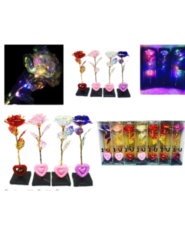 Rosa Artificial Colores Surtidos x 6 Unds.