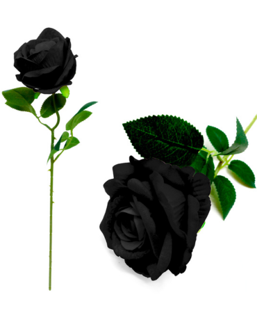 Rosa Artificial Color Negro x 6 Unds. Medida: 50 cm aprox.