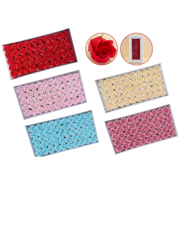 6 Caja de Rosas de Jabon Colores Surtidos (1 Caja Trae 50 PCS)