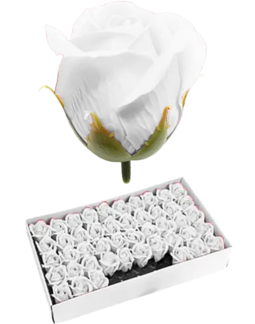 Rosas de Jabón Aromáticas Blanco 50 PCS x 3 Unds.Medida : 5 cm aprox.