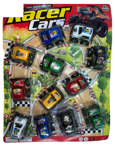 3 Set Carritos Racer (1 Set Trae : 12 PCS)