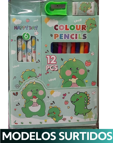 12 Set de Lápices de Colores y Grafito (Cada Set Trae 20 Pcs)