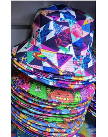 Gorro Pescador para Mujer con Diseño x 12 Unds. Medida: 58 cm Aprox.