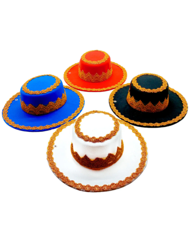 Sombrero Caporal Niño Colores Surtidos x 4 Unds. Medida: 55 cm aprox.