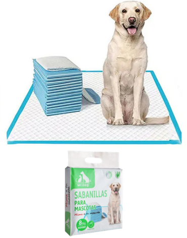 4 Set de Sabanillas con Aroma de Manzanilla para Mascota.Medida: 60 x 60 cm aprox.(1 Set Trae: 8 PCS)