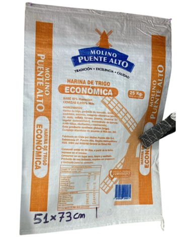 Saco Vacio 25 Kg x 25 Unds. Medida: 51 x 73 cm aprox.