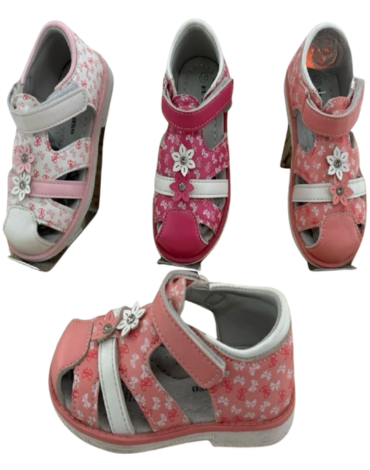 Sandalias de Niñas Eco Cuero Colores Surtidos x 18 Pares.Talla: 25 al 30