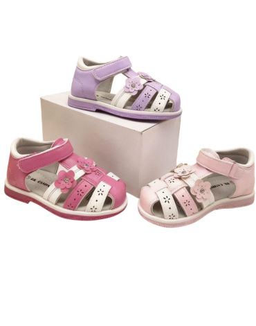 Sandalias de Niñas Eco Cuero Colores Surtidos x 18 Pares.Talla: 25 al 30