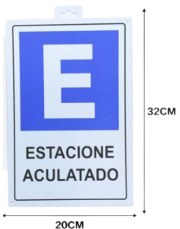 Señalética Estacione Aculatado x 24 Unds. Medida: 20 x 32 cm aprox.