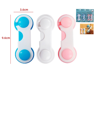 12 Set  Seguros de Puerta o Cajones para Muebles.Medida: 9.6 x 3.6 cm aprox.(1 Set Trae: 2 PCS)