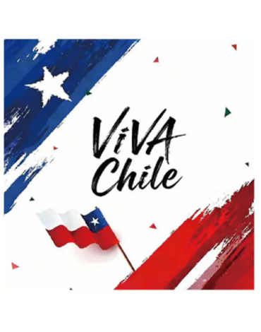 12 Set Servilletas de Papel Viva Chile (1 Set Trae: 10 PCS) Medida: 33 x 33 cm aprox.