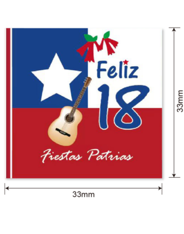 12 Set Servilletas Feliz 18 Medida: 33 x 33 cm aprox.