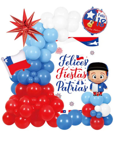 4 Set Globos Fiesta Patrias (1 Set Tare: 81 PCS)