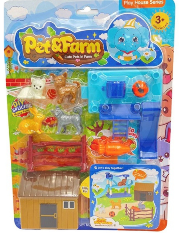 4 Set La Granja de Mascota.(1 Set Trae 9 PCS).
