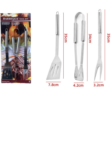 4 Set Parrillero Inoxidable . Medida : 35 x 34 x 35 cm aprox ( 1 Set Trae: 3 PCS)