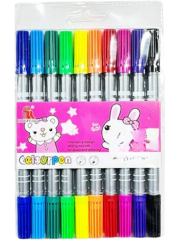6 Set Plumones Doble Punta (1 Set Trae : 10 Colores)