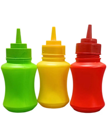 6 Set de Botellas Dispensadoras Plásticas (1 Set Trae :2 PCS) Medida:17 x 6  cm aprox.