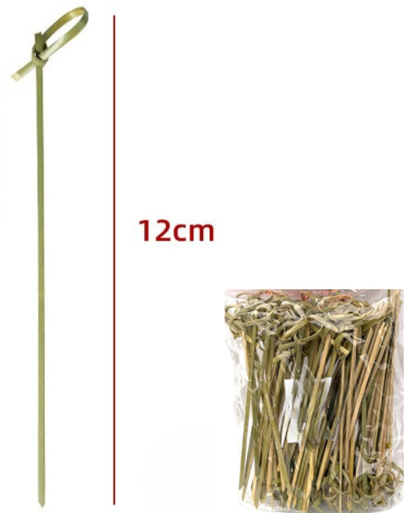 12 Set de Brocheta Nudo Coctel . Medida: 12 cm aprox (1 Set Trae :100 PCS )