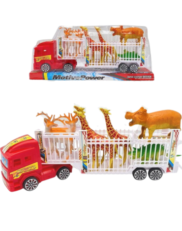 4 Set de Camión con Animales de Selva (1 Set Trae: 6 PCS)