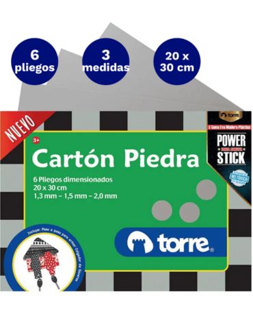 6 Set de Cartón Piedra TORRE (1 Set Trae 6 PCS).Medidas: 1.3 mm(2 PCS), 1.5mm(2 PCS), 2mm(2 PCS).