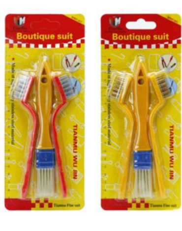 12 Set de Cepillo de Metal + Brocha.( 1 Set Trae: 3 PCS)