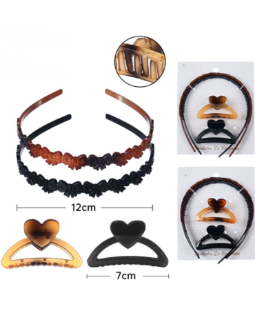 12 Set de Cintillo con Gancho Tiburón Colores Surtidos (1 Set Trae: 4 PCS)