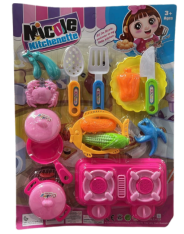 4 Set de Cocina Nicole con Accesorios (1 Set Trae : 12 PCS)