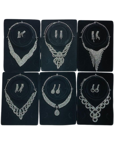 12 Set de Collar y Aros de Acero.(1 Set Trae 2 PCS)