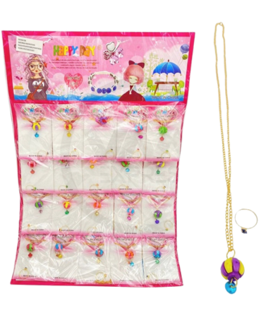 6 Set de Collar y Anillo Colores Surtidos (1 Set : 20 PCS)
