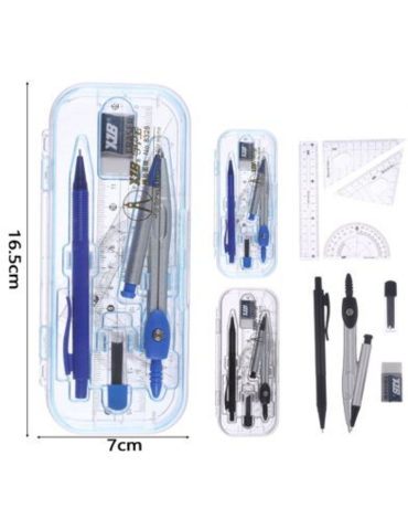 4 Set de Compas con Accesorios Colores Surtidos (1 Set Trae: 7 PCS)