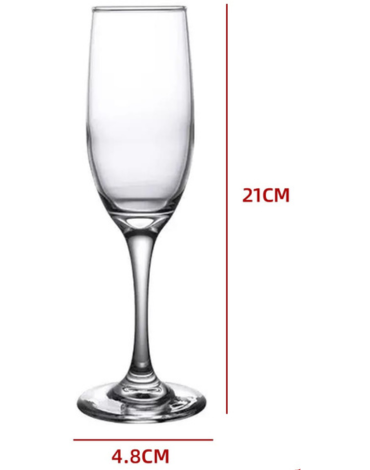 3 Set de Copas para Champaña 180 ML (1 Set Trae: 6 PCS) Medida: 21 x 4.8 cm aprox.