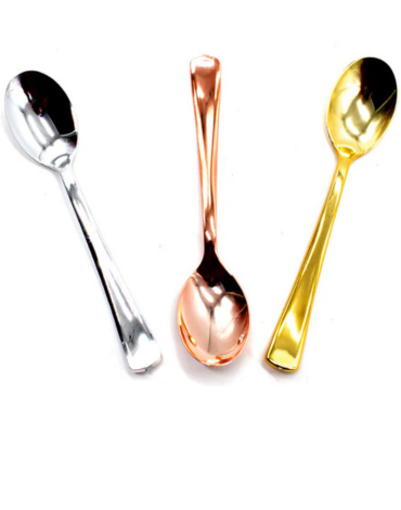 4 Set de Cuchara Desechable Colores Surtidos. (1Set Trae: 10 PCS)