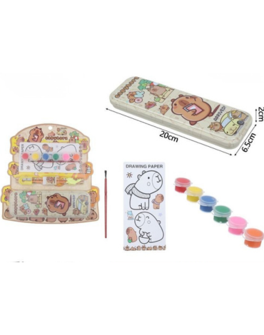 6 Set de Estuches Escolar Capibara  (1 Set Tare: 3 PCS)