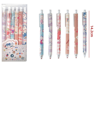 12 Set de Bolígrafo Diseño Conejo .Medida:14.2 cm aprox.(1 Set Trae: 6 PCS)