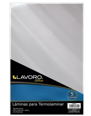 4 Set de Lamina Para Termo laminar Carta 229 x 290 MM Lavoro (1 Set Trea: 5 PCS)