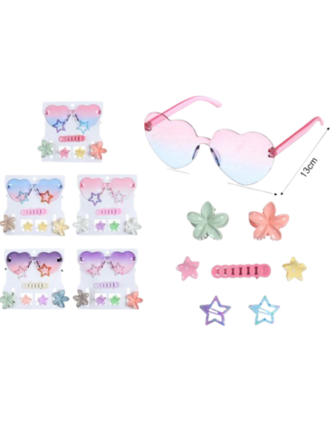 6 Set de Lente con Pinches Colores Surtidos(1 Set Trae: 6 PCS)