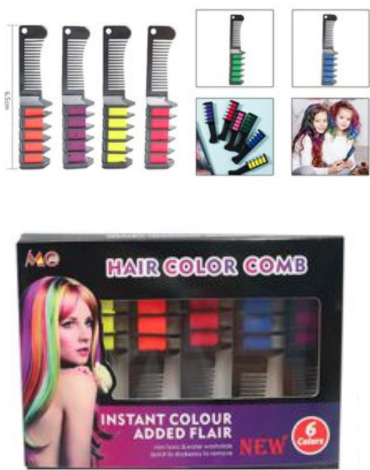 6  Set de Peine con Pintura para Cabello Halloween (1 Set Trae: 6 PCS)